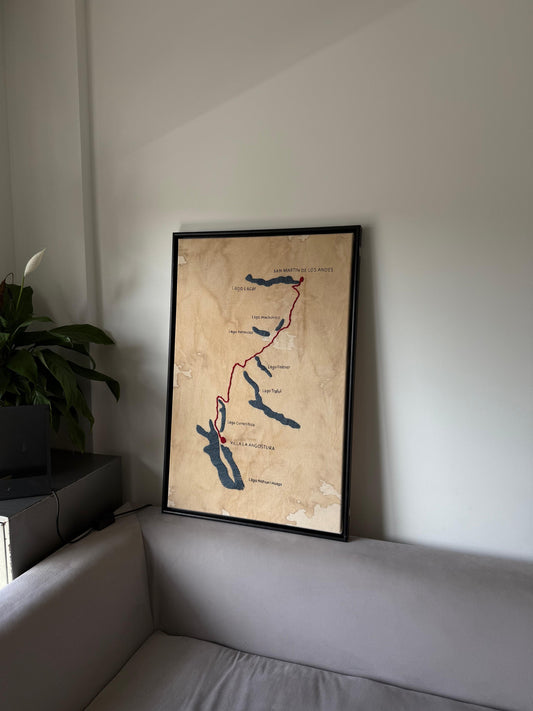 CUADRO BASTIDOR BORDADO RUTA 7 LAGOS