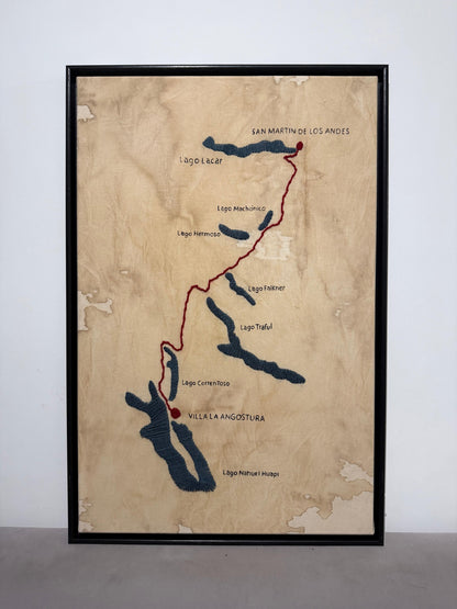 CUADRO BASTIDOR BORDADO RUTA 7 LAGOS