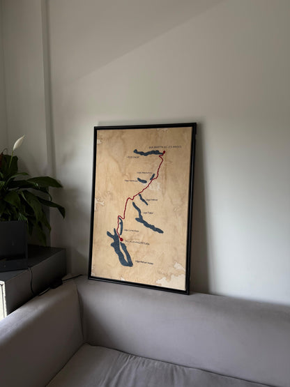 CUADRO BASTIDOR BORDADO RUTA 7 LAGOS